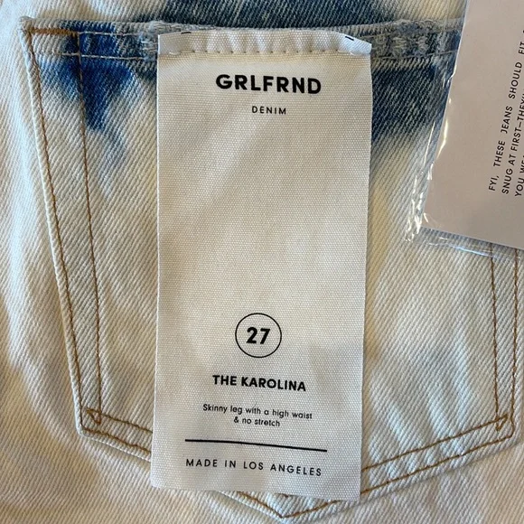 NWT GRLFRND Karolina High Rise Skinny Jean